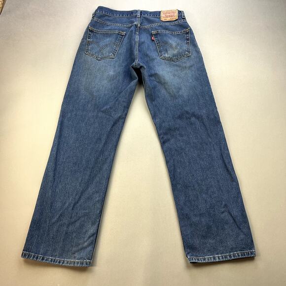 Levis 559 Jeans Mens 34x32 Blue Denim Relaxed Fit Straight Leg Dark Stone Wash - Picture 1 of 13